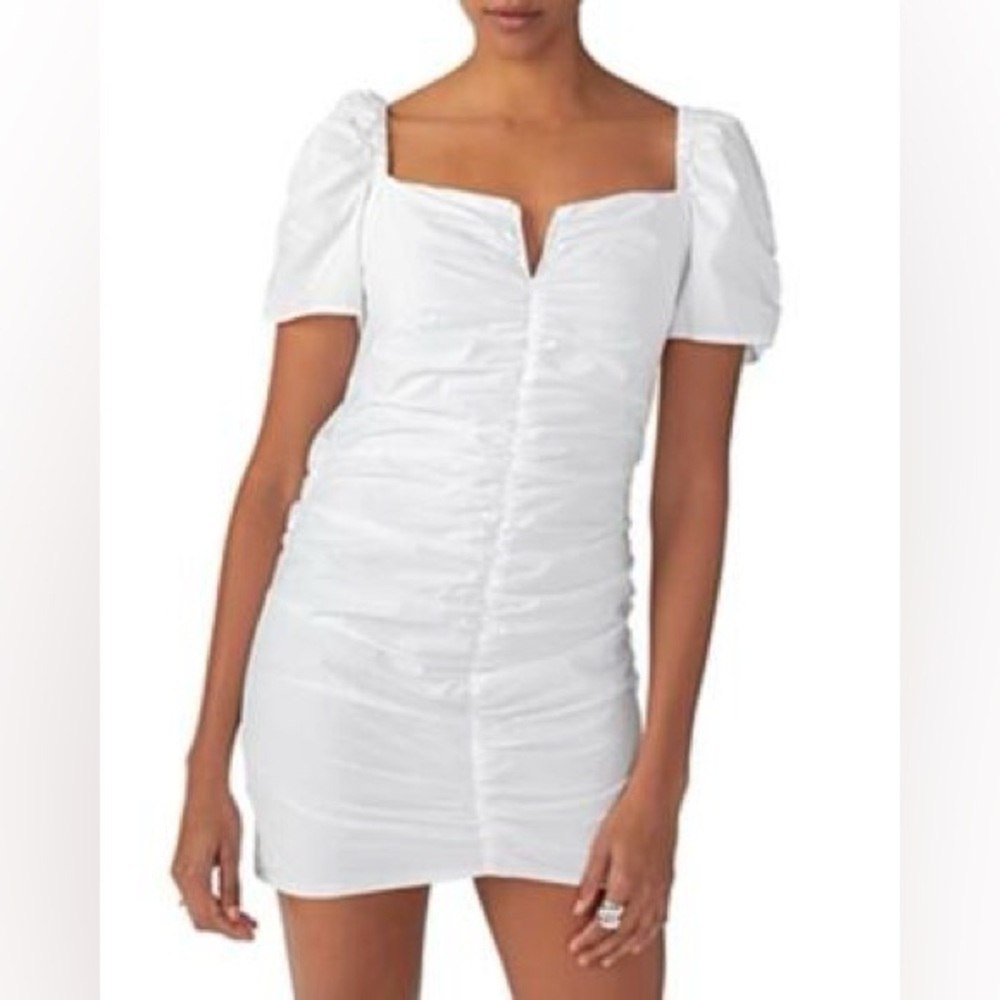 Sanctuary White Ruched Mini Dress - Picture 2 of 4